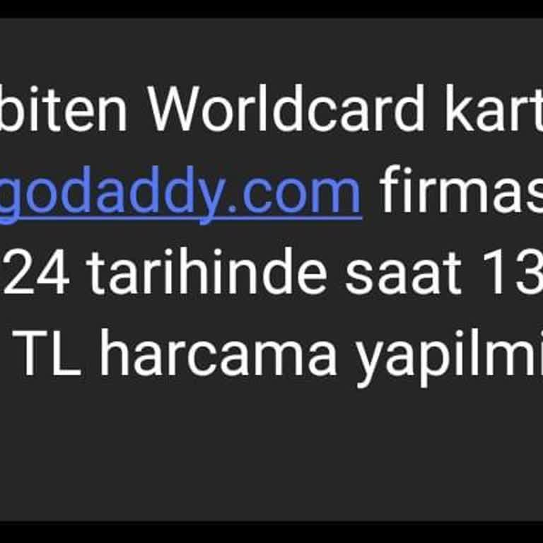 Godaddy Firmasından Kart Bilgilerimle Alışveriş Yapması