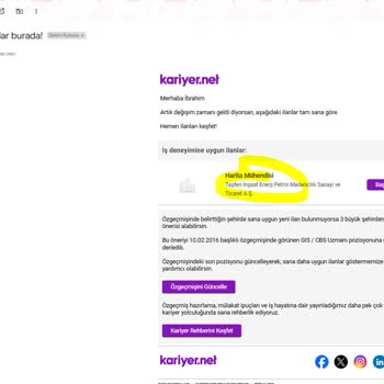 "Kariyer.net"in Girilen CV'ye Göre Olmayan İş Önermeleri