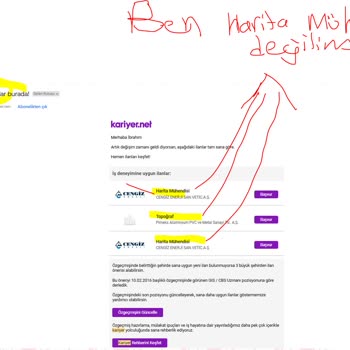 "Kariyer.net"in Girilen CV'ye Göre Olmayan İş Önermeleri