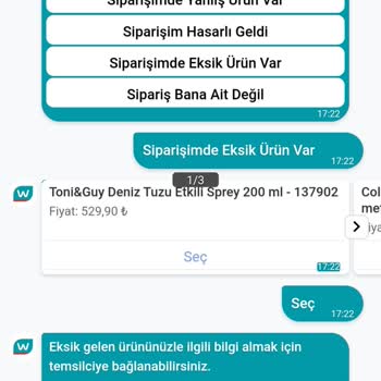 Watsonsın Eksik Ürün Göndermesi
