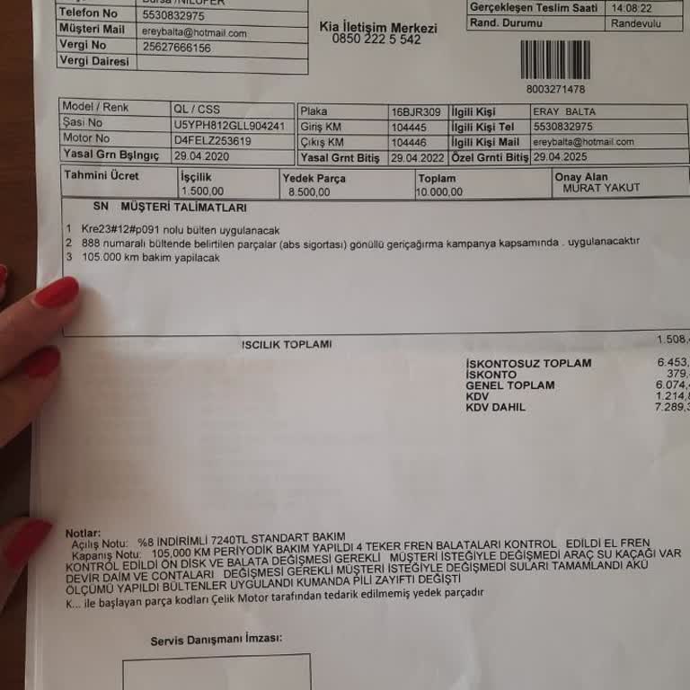 Bursa Şentürk Kia Yetkili Serviste Yaşadığım Skandallar.