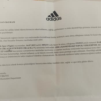 Adidas Ayakkabı Kullanıcı Hatası Dedi