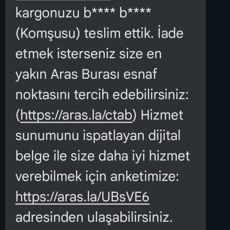 Aras Kargo Kargom Başkasına Teslim Edildi