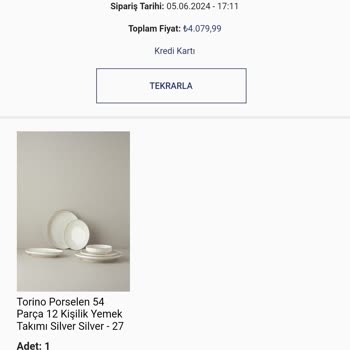 English Home Eksik Ürün Gönderimi