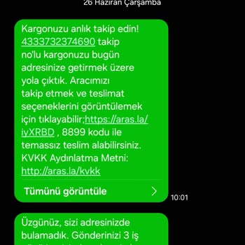 Aras Kargo Evde Bulamadık Yalanları