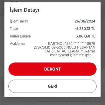Ziraat Bankası Ziraat'ten Mükerrer Moneysend İşlem İptali Adı Altında Para Çekilmesi