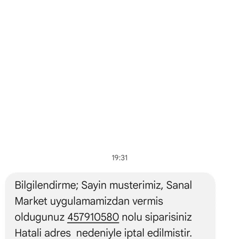 Migros Sanal Market Siparişimi İptal Etti