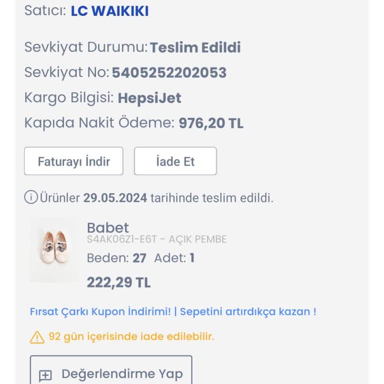 LCW Para İademi Yatırmıyor