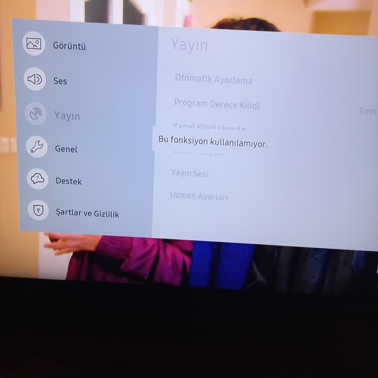 Samsung TV Yayın Fonksiyonu Pasif