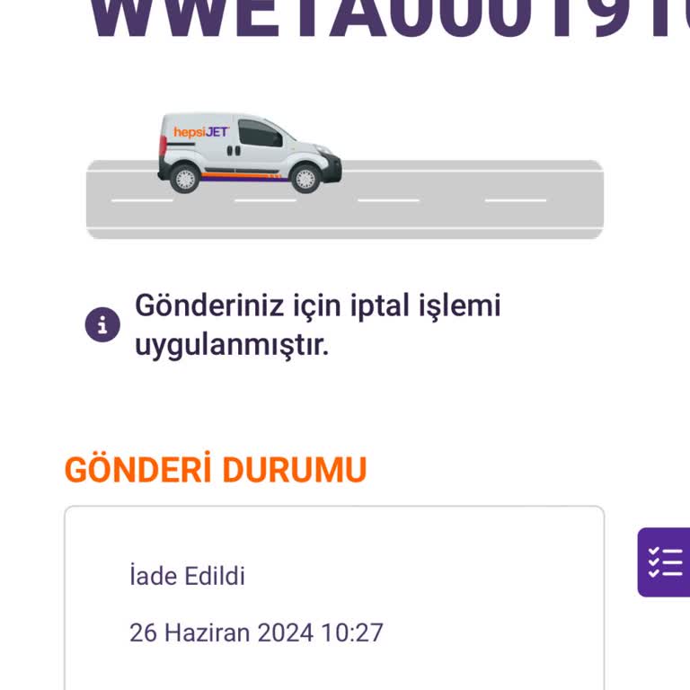 We World Express Eksik Adres Nedeniyle Kargom İade Edildi
