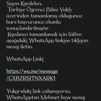 Türkiye Öğrenci Bilim Vakfı Burs Başvurusu