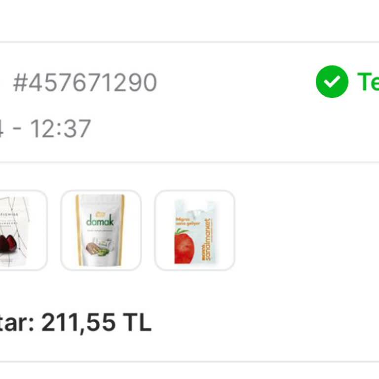Migros Sanal Market Teslim Edildi Gözüküyor Fakat Teslim Edilmedi.