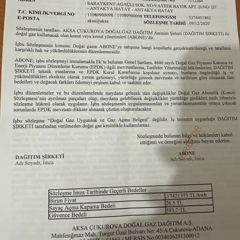 Aksa Doğal Gaz Abonelik Sorunu Ve Mağduriyet