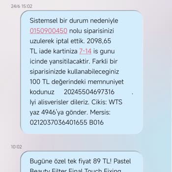 Watsons Online Kafasına Göre Sipariş İptal Etmekte