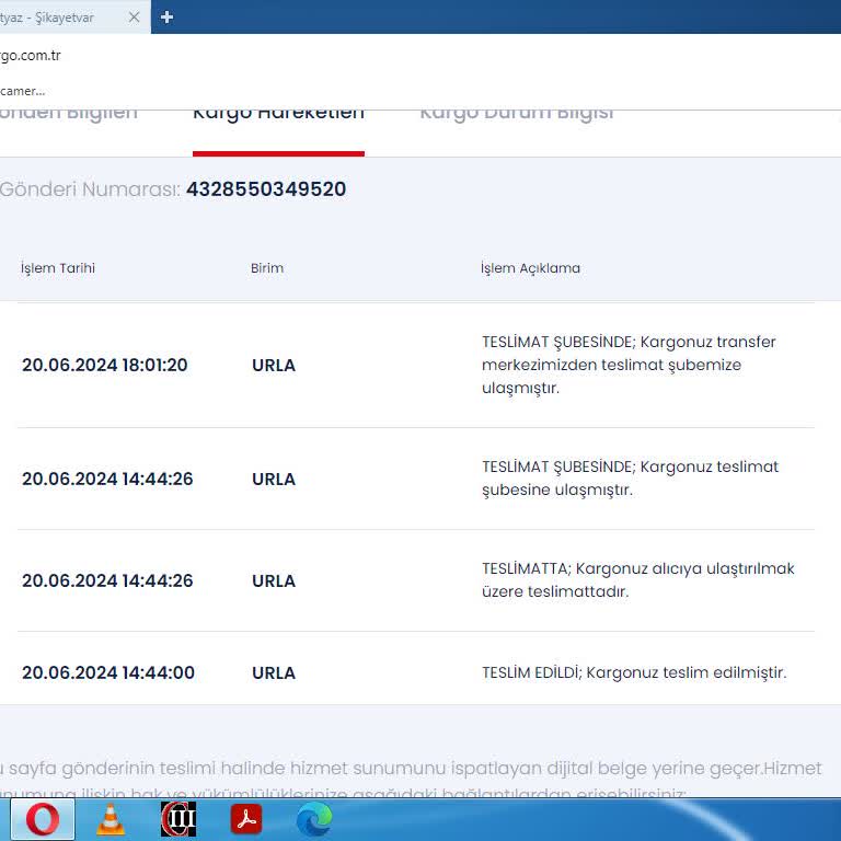 Aras Kargo Teslim Etmediği Kargoyu Teslim Ettim Diyor Ve Kargom Yok.