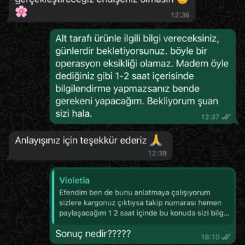 Violetia (violetia.com.tr) Siparişim Teslim Edilmedi Ve Ücret İadesi Yapılmıyor!