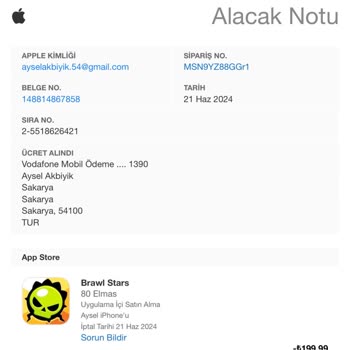 Vodafone'un Apple Story İade Talebini Faturaya Yansıtması Sorunu HKK.