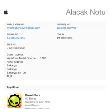 Vodafone'un Apple Story İade Talebini Faturaya Yansıtması Sorunu HKK.