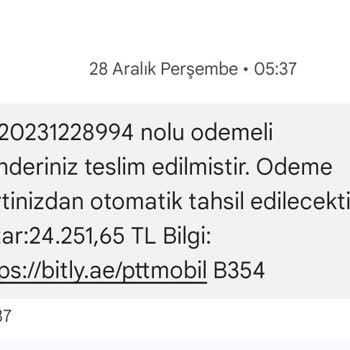 HRAHIMEMTAL (SMS) Bana Ait Olmayan Bir Kargo Mesajı