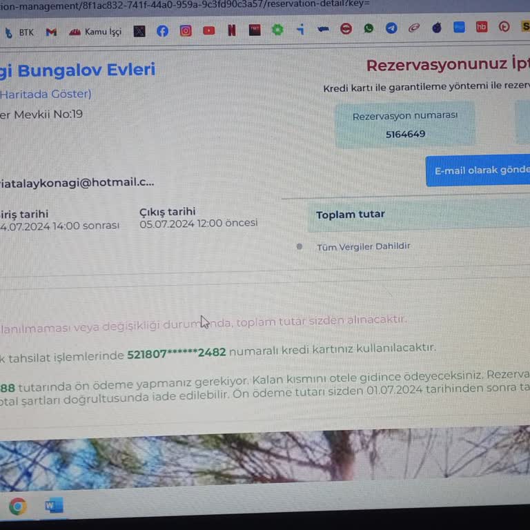 Otelz.com İptal Durumunda Yine Ücreti İsteme