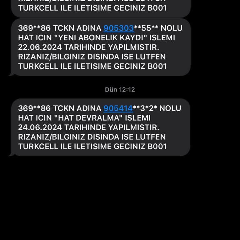Türk Telekom Yasal Uyarı Yeni Abonelik Mesajı