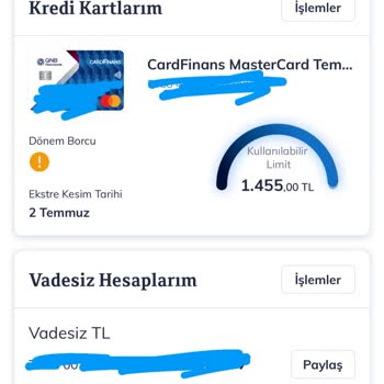Borcum Yok Finansbak Kredi Kartı Kısıtı Kalkmıyor