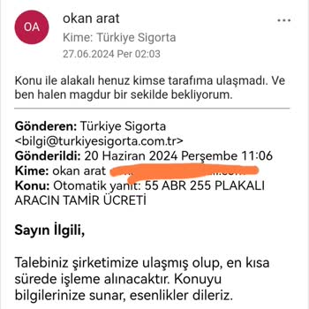 Türkiye Sigorta Turkiye Sigorta Mağdur Etti