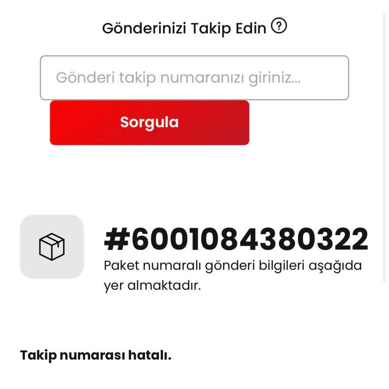 Nike Hatalı Gönderi Takip Numarası