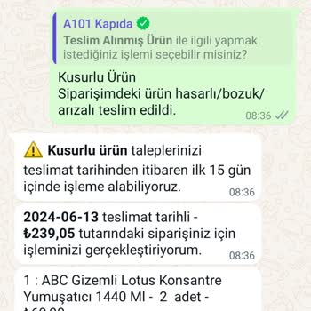 A101 Teslim Etmediği Ürünün Parasını Alıyor