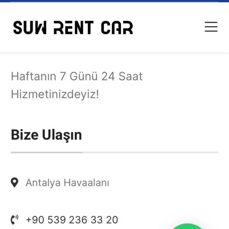 Suw Rent Car Sitesi Yanıltıcı Bir Site