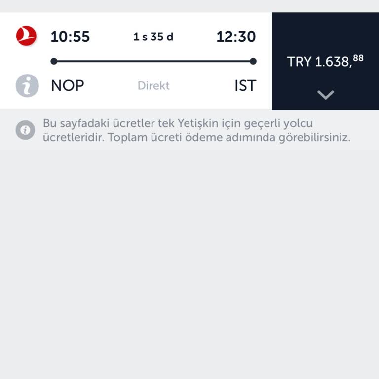 Online Uygulamadan Alınan THY Bilet Mağduriyeti