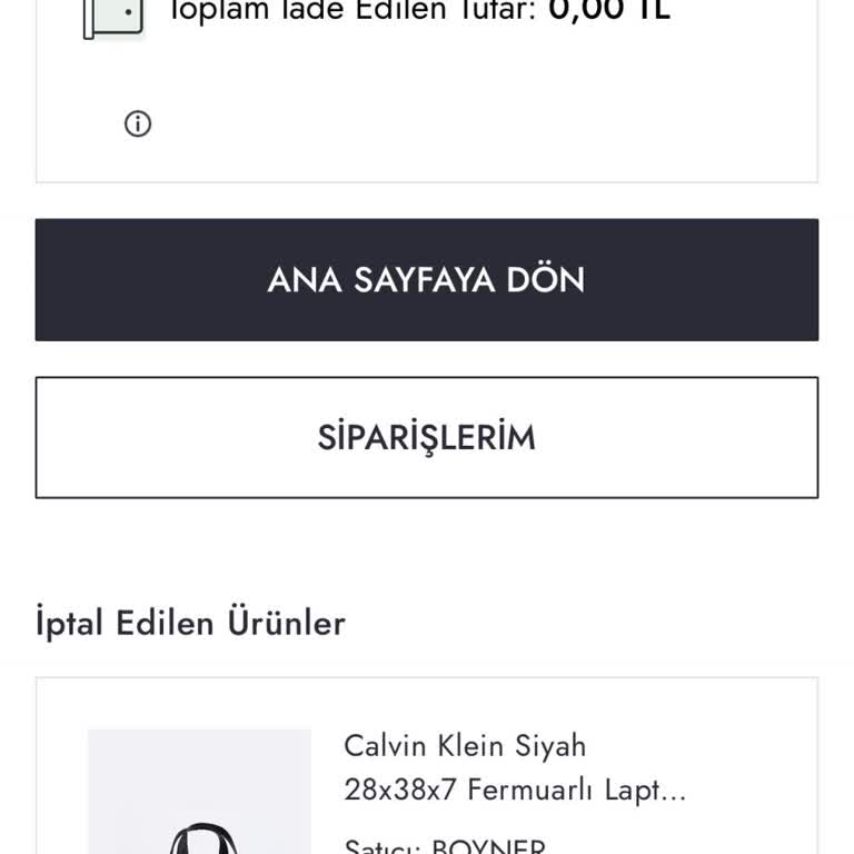 Boyner İptal Ettiğim Ürünün İptalini Gerçekleştirmemiş Mağdur Oldum