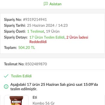 Trendyol Hızlı Market Yanlış Ürün İadesi Yapmadı