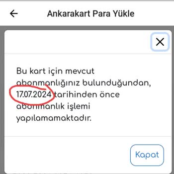 EGO Genel Müdürlüğü Abonman Var Ama Kullanamıyorum.