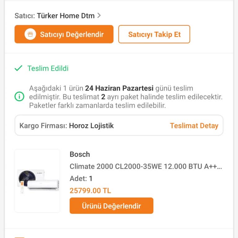 Bosch Servisi Gecikme Nedeniyle Ürün İptal Etmek İstemem