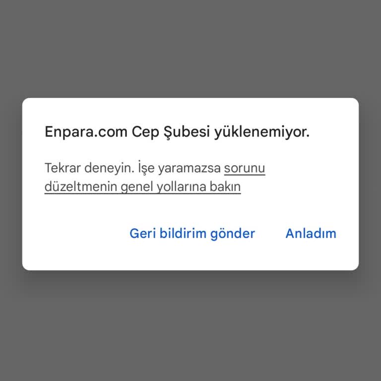 Enpara Bankacılık Uygulaması Çalışmıyor
