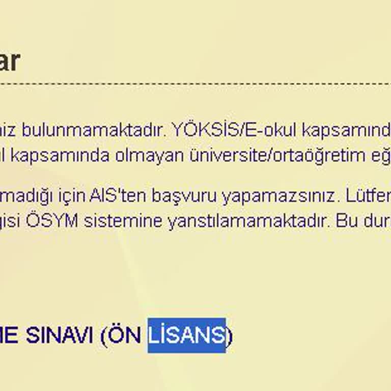 ÖSYM KPSS Başvuru Hatası