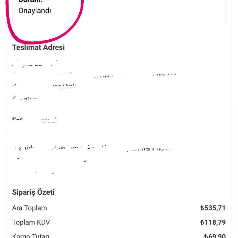 incikcincik Siparişim Kargoya Verilmiyor