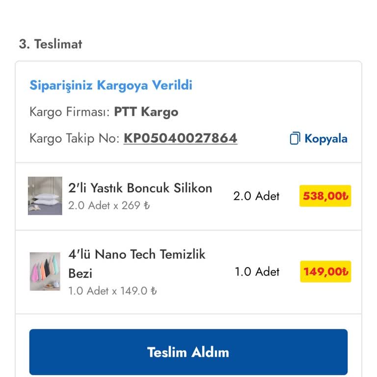 PttAVM Kargom Gelmedi PTT