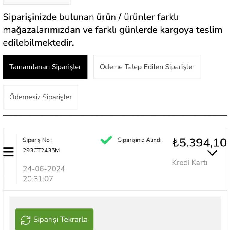 Çetinkaya Sipariş Tedarik Edemediğini İleterek Müşteriyi Mağdur Ediyor