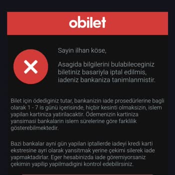 Obilet İademi Yapmadı Muhatap Bulamıyorum İademi İstiyorum