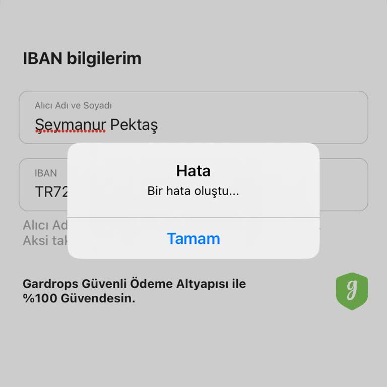 Gardrops Bakiyemi Bankaya Aktaramıyorum