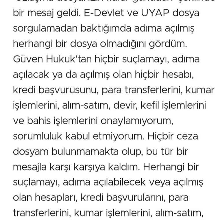 Güven Hukuk (Sms) Şikayet İçin Yazdım