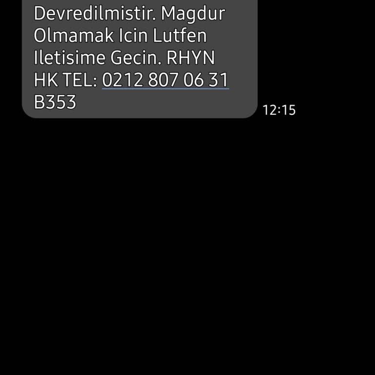 Reyhan Hukuk (SMS) Rhyn Hukuk Hakkında Gelen Mesaj