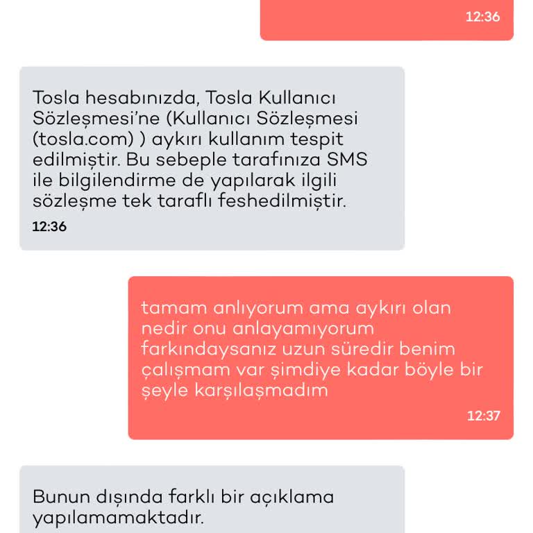 Tosla Hesap Kapatma İşlemleri Üzerine Şikayet