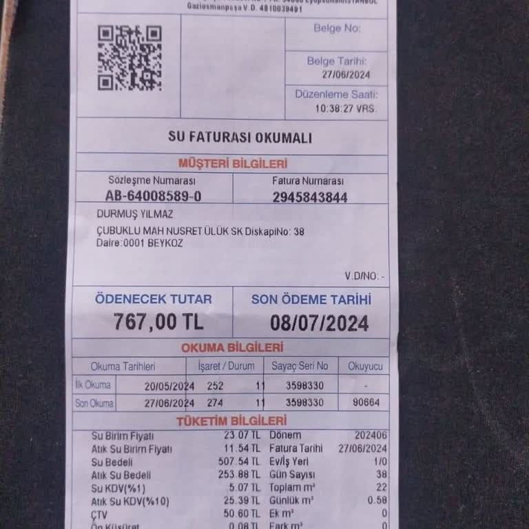 Fahiş İSKİ Faturası Görünce Şok Oldum