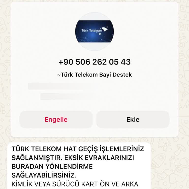 0850 484 01 06 Yanıltıcı Arama Ve Kimlik Bilgisi Talebi