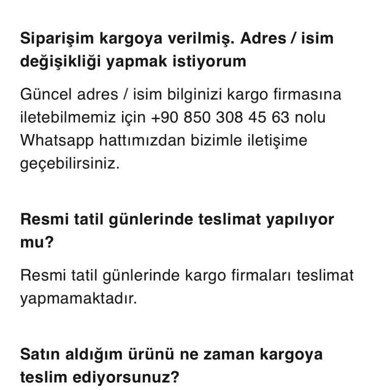 Fresh Scarfs Siparişime Adres Değişikliği Yapılmıyor