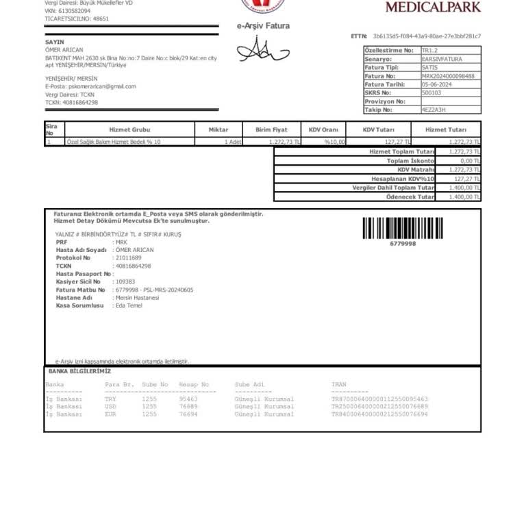 Ray Sigorta Ve Mersin Medical Park Hastanesi Dermatoloji Bölümü