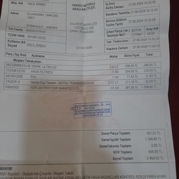 Honda Motorsiklet Servis Ücreti